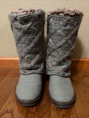 Muk Luks Cozy Knit Women's Winter Boots - Gray (size 7)